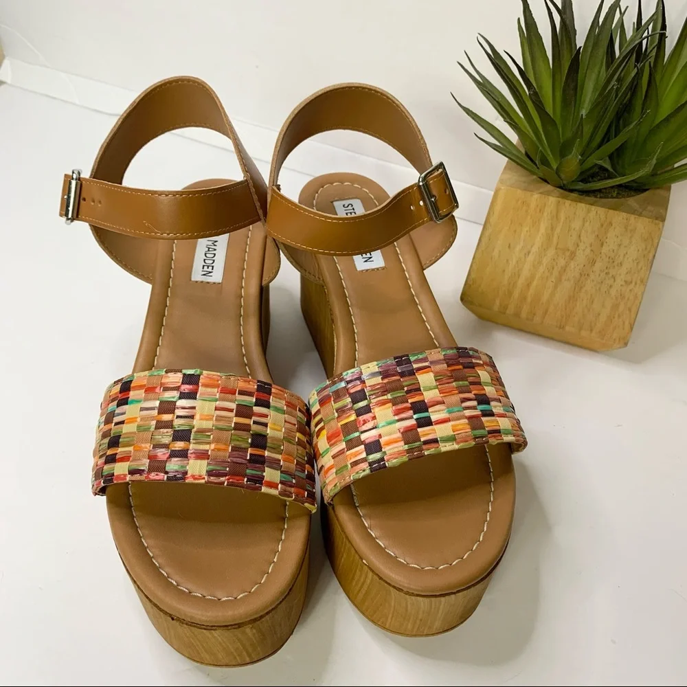 Steve Madden Women's Captivate Sandal - Cognac Multi size 9 - Picture 6 of 9